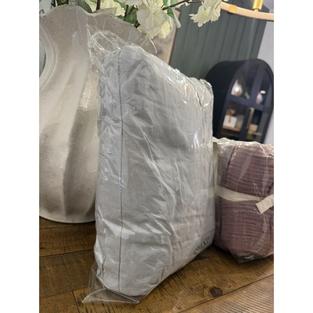 Quince BUNDLE- King Cal King Mist Linen Duvet Cover Set + Fig Gauze Shams $263
